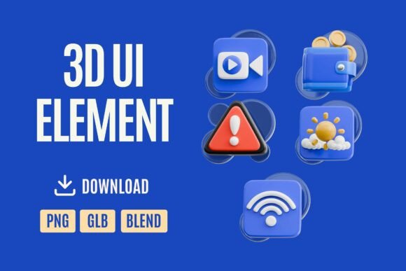 3D App UI Essentials Pack 05: Elevating Digital Interfaces with Modern 3D Elements
