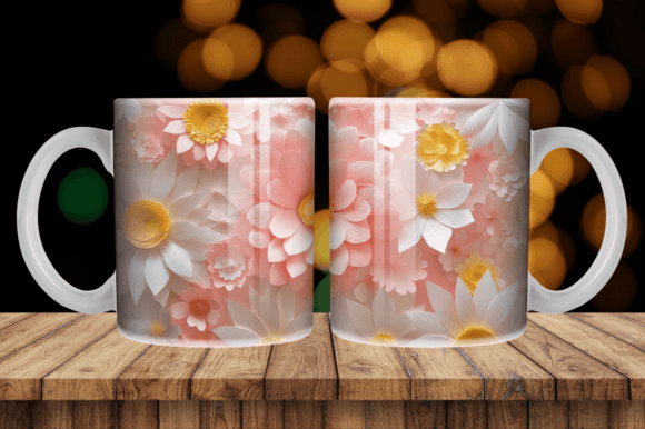 3D Pink Flowers Tumbler Wrap