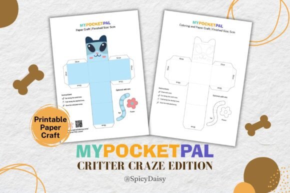 Blue Mask Cat 3D Paper Craft DIY