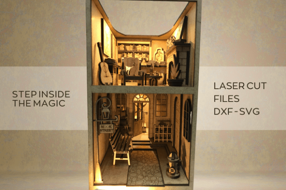 Book Nook DXF SVG Laser Cut Files: Crafting Miniature Worlds for Modern Spaces