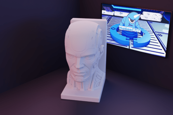 Cyborg Bookend: A Futuristic STL for 3D Printing