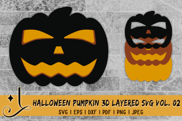 Elevate Your Halloween Décor with the Halloween Pumpkin 3D Layered SVG Vol. 02