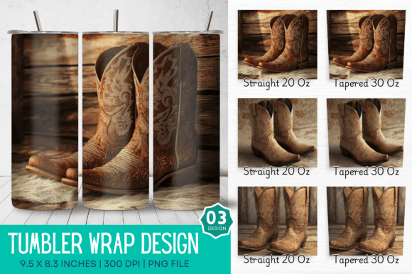 Free Western Cowboy Boots Tumbler Design Guide