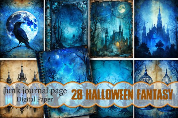 Halloween Fantasy Junk Journal Pages