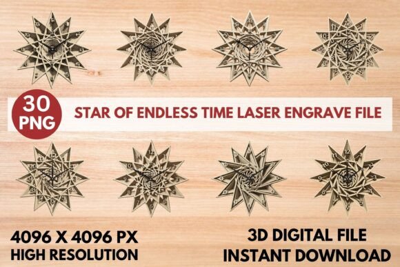 Mastering Modern Décor with the Star of Endless Time Laser Engrave File