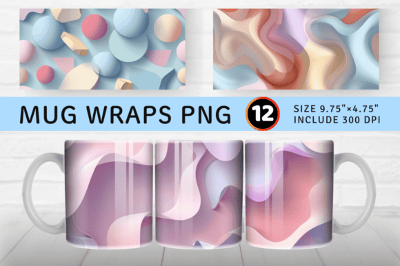 Mastering the Pastel 3D Abstract Shapes Mug Wrap Subli for Flawless Results