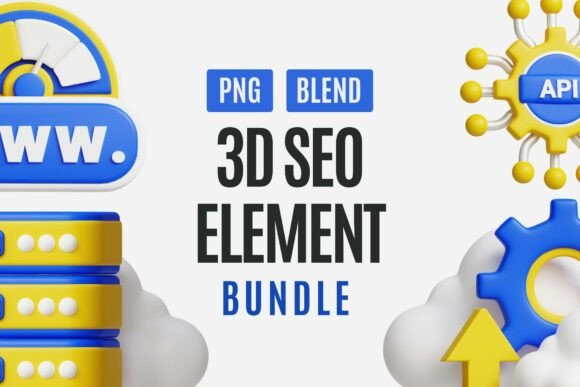Search Engine Optimization 3D Icon Pack: Elevating Digital Visuals
