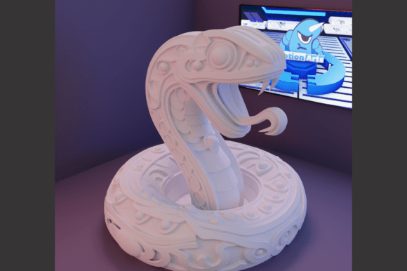 Tribal Snake Cobra: Evaluating the 3D STL File for Decor and Design